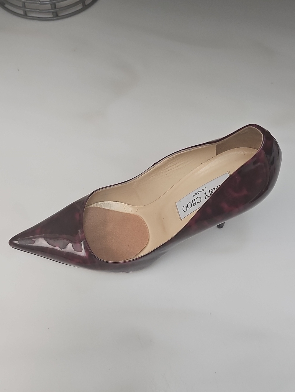 Jimmy Choo Women's Red/Black Patent leather Pointed-Toe Pumps - Picture 6 of 13